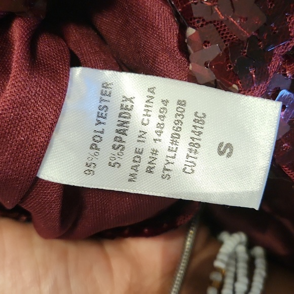 Charlotte Russe Black Cherry Sequin Mini Dress S - Picture 5 of 5